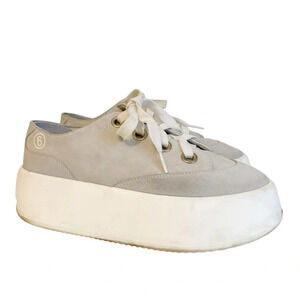 MM6 Maison Martin Margiela Gray Suede Chunky Platform Sneakers Size 39 US 9